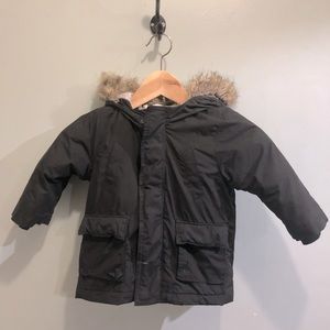Black fur hood jacket